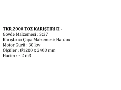 Tkr.2000 Powder Mixer