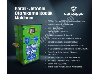 Paralı - Jetonlu Yıkama & Köpük Makinası ( Köpük Makinası)