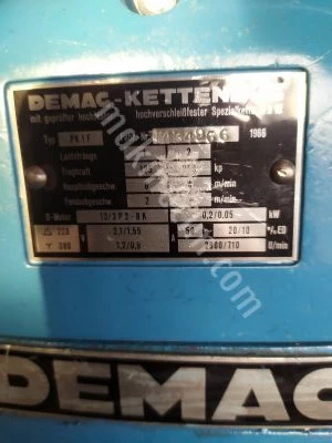 Vinç Demag 250 Kg.Çift Hız