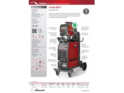 Çapaksız Gazaltı Kaynağı Zenweld Evomig 405 P 400 Amper Mig/Mag Sinerjik Pulseli