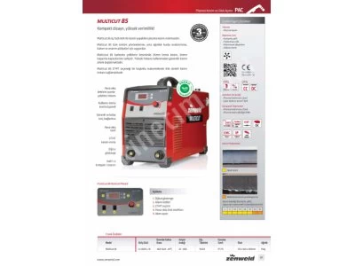 Plazma Kesme Makinesi Zenweld Multicut 85 Amper