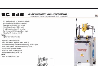 Plastmak Aluminyum Frekans Motorlu Freze