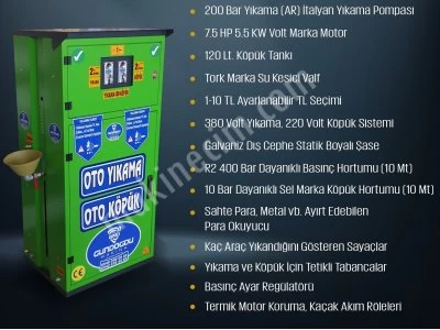 Çiftli Oto Yıkama Köpük Makinası ( Jetonlu Ve Paralı ) Gnd