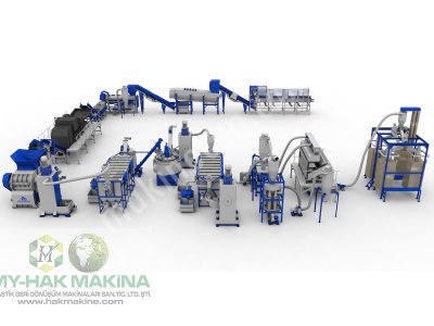 PET BOTTLE RECYCLING  CRUSHING-WASHING-DRYING LINE  2.000 kg / h capacity   HDPE BOTTLE RECYCLING  C