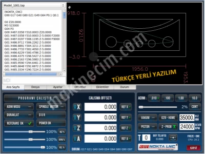 3 Eksen Ahşap İşleme Cnc Router (Nokta Cnc)