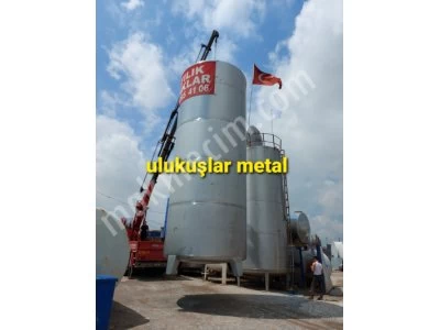 Paslanmaz Çelik 45 Tonluk Depolama Stok Tankı Krom Depo