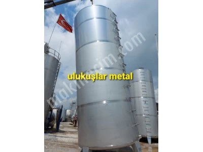 Paslanmaz Çelik 45 Tonluk Depolama Stok Tankı Krom Depo