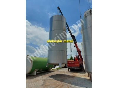 Paslanmaz Çelik 45 Tonluk Depolama Stok Tankı Krom Depo
