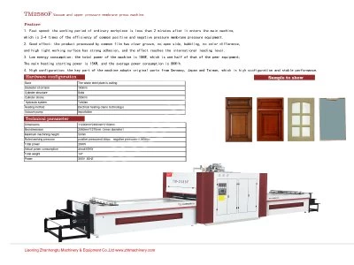 Vacuum Press Membrane Press Panel Coating Machine Zht Tm2580F