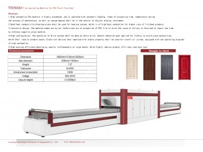 Automatic Pvc Door Wood Veneer Press Zht Tm5000