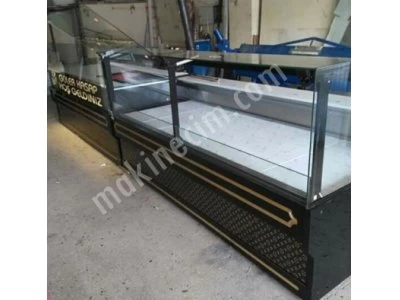 Butcher and Delicatessen Cabinet With Flat Glass Shock Absorber