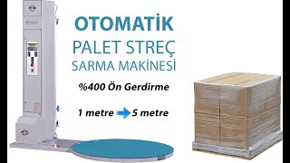 %530 Ön Germeli Palet Streç Sarma Makinesi Çift Motor Gerdirme