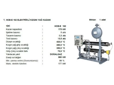 Hot Oil Boiler, Electric, 175 Kw, 5 Atu, 420 °c