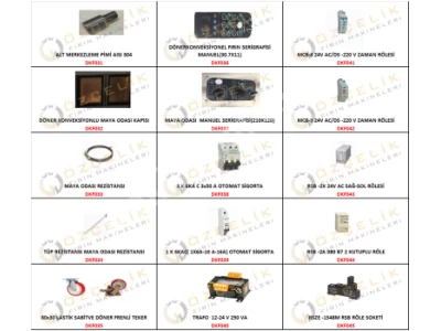 Rotary Convection Oven 10 Tray Parts List