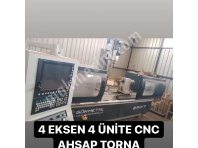 4 Eksen 4 Ünite Cnc Ahşap Torna
