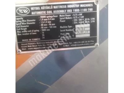 Veysel Kütüklü Bonel Yay Dizgi Makinası