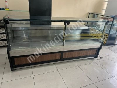 Kasap Market Şarküteri Reyon Dolabı Düz Cam Amörtisörlü