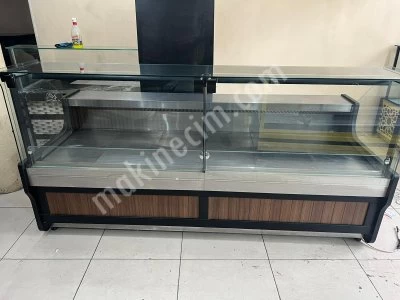Kasap Market Şarküteri Reyon Dolabı Düz Cam Amörtisörlü