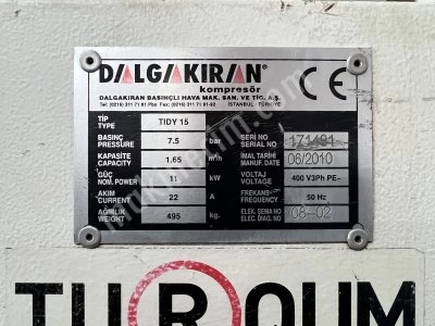 Satılık Dalgakıran Tiddy 15 Vidalı Kompresör