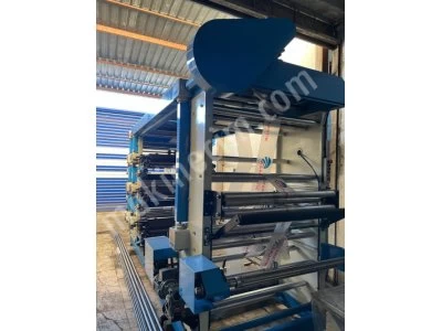 100'Lük 6 Renk Bilgili Flekso Baskı Matbaa Makinası Tansiyonlu ( Poşet, Torba )