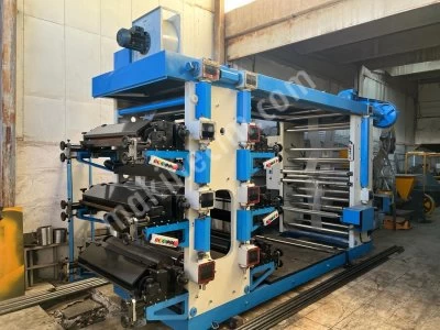 100'Lük 6 Renk Bilgili Flekso Baskı Matbaa Makinası Tansiyonlu ( Poşet, Torba )