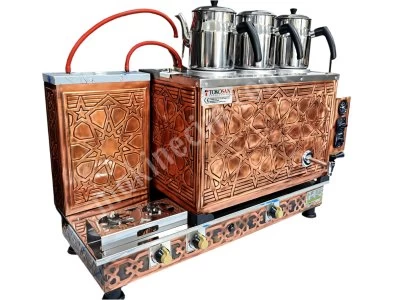 Tokosan Full Otomatik 3 Demlik Bakır Kahveci Çay Kazanı
