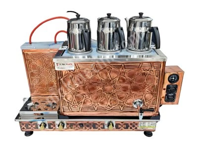 Tokosan Full Otomatik 3 Demlik Bakır Kahveci Çay Kazanı