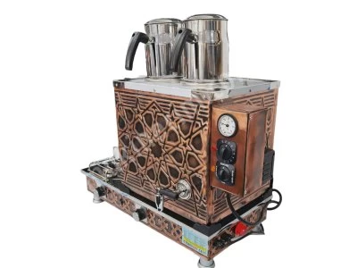 Tokosan Full Otomatik 2 Demlik Bakır Kahveci Çay Kazanı