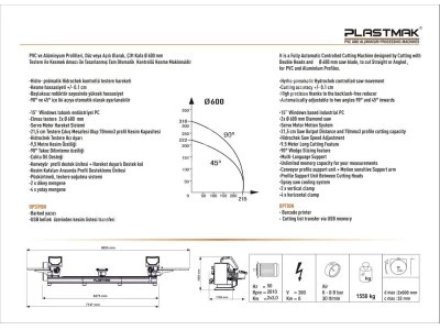 Full Otomatik Servo Motorlu Çift Köşe Alüminyum Pvc Kesim Makinası