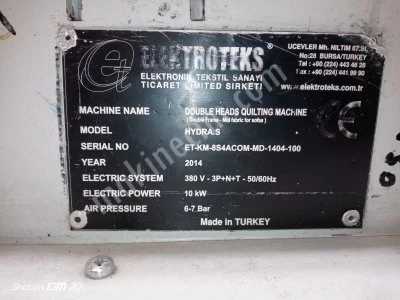 Elektroteks Marka Çift Kafa Çift Kasnak Kapitone Makinası