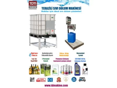 Terazili Sıvı Dolum Makinesi ( Zeytinyağı, Sıvı Zirai İlaç Dolum Makinesi)