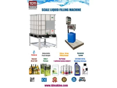 Terazili Sıvı Dolum Makinesi ( Zeytinyağı, Sıvı Zirai İlaç Dolum Makinesi)