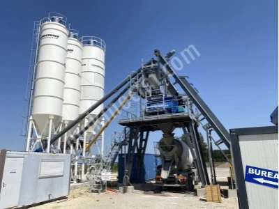 100 M3 Kapasiteli Kompakt Beton Santrali 2 Yıl Garantili