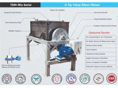250 Liter Horizontal U Type Ribbon Mixer