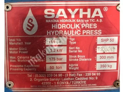 50 Ton Hidrolik Pres