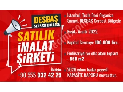 Satılık İşyeri (Desbaş Serbest Bölgesi’nde)