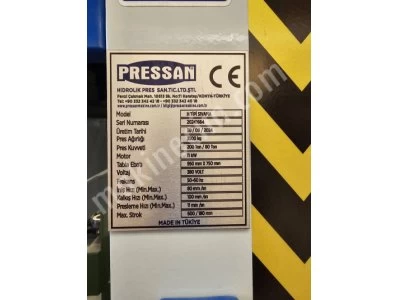 200 Ton Pressan H Tipi Sıvama Pres Model Yılı : 2024