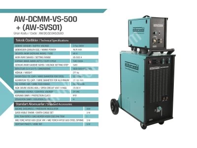Atiker Weld Gaz Altı Kaynak Makinesi Aw-Dcmm-Vs-500