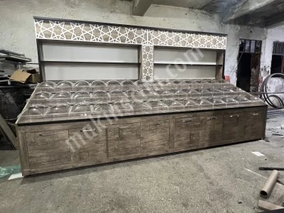 Kuruyemiş Dolabı Çerez Lokum Draje Şekeleme Dolabı Baharatlık Baharat Vitrin
