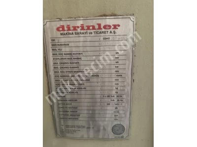 Dirinler Marka 250 Ton Sıvama Presi