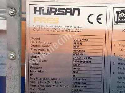 600 Ton Hidrolik Pres