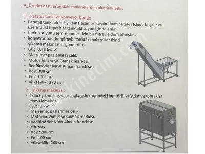 Dondurulmuş Patates Tesisi