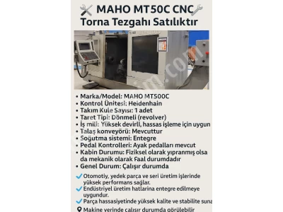 Shs Endüstriyel'den Cnc Maho Mt50C Torna Tezgahı