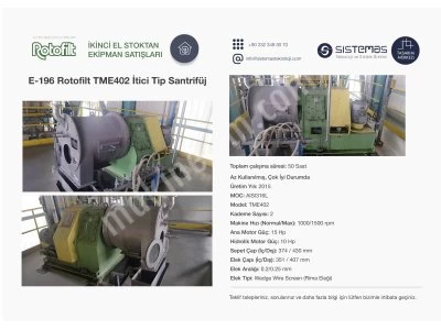 Discover The Rotofilt Tme 402 Second-Hand Centrifuge