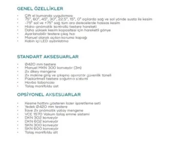 Ack 420S Alttan Çıkma Kesim Makinası