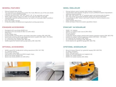 Mk 450 Alüminyum Alttan Çıkma Mauel Kesim Makinası