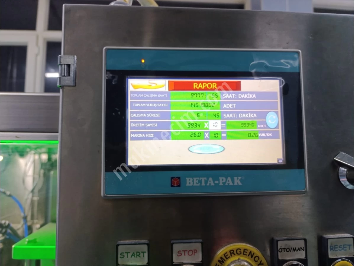 Temiz Kullanılmış Bakımlı Betapak Marka Bpt-S-25/50 Tip Tam Otomatik Termoform Bardak Su Makinesi