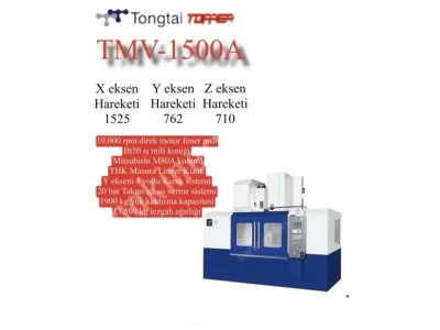İlk Sahibinden Satılık Tayvan Tongtai Topper Tmv1500A - 2010 Model Dik İşleme Merkezi Cnc Makina Te