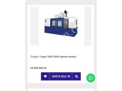 İlk Sahibinden Satılık Tayvan Tongtai Topper Tmv1500A - 2010 Model Dik İşleme Merkezi Cnc Makina Te