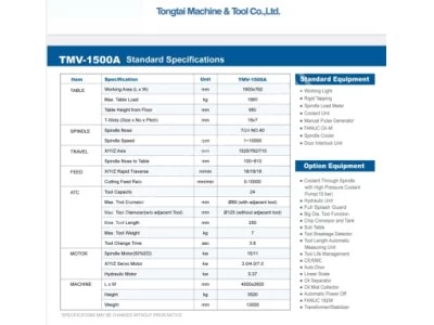 İlk Sahibinden Satılık Tayvan Tongtai Topper Tmv1500A - 2010 Model Dik İşleme Merkezi Cnc Makina Te